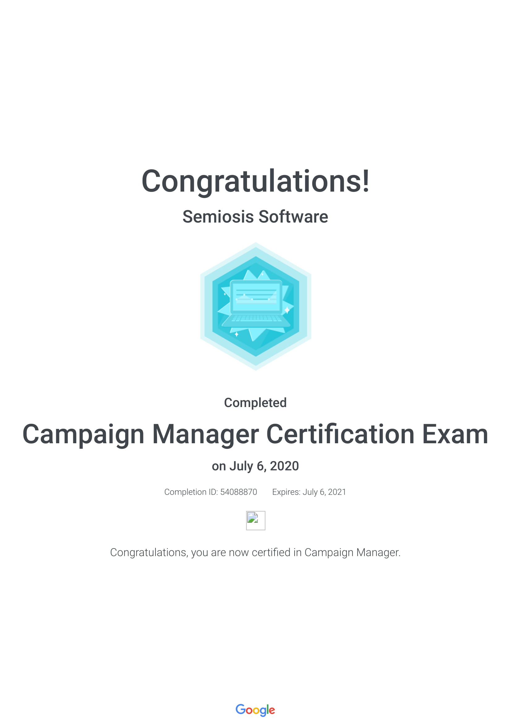 Campaign Manager Certification Exam