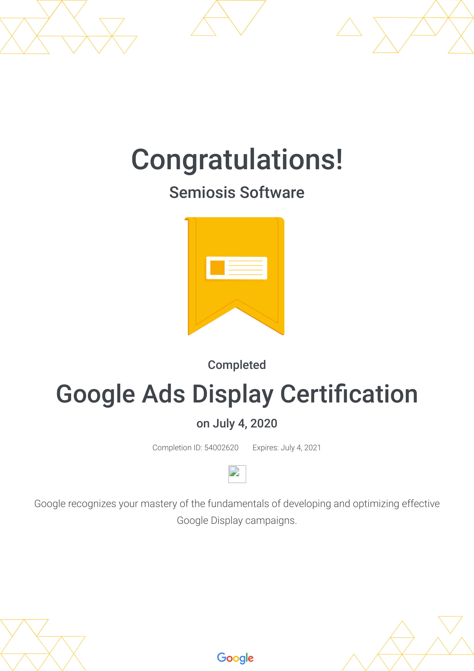 Google Ads Display Certification