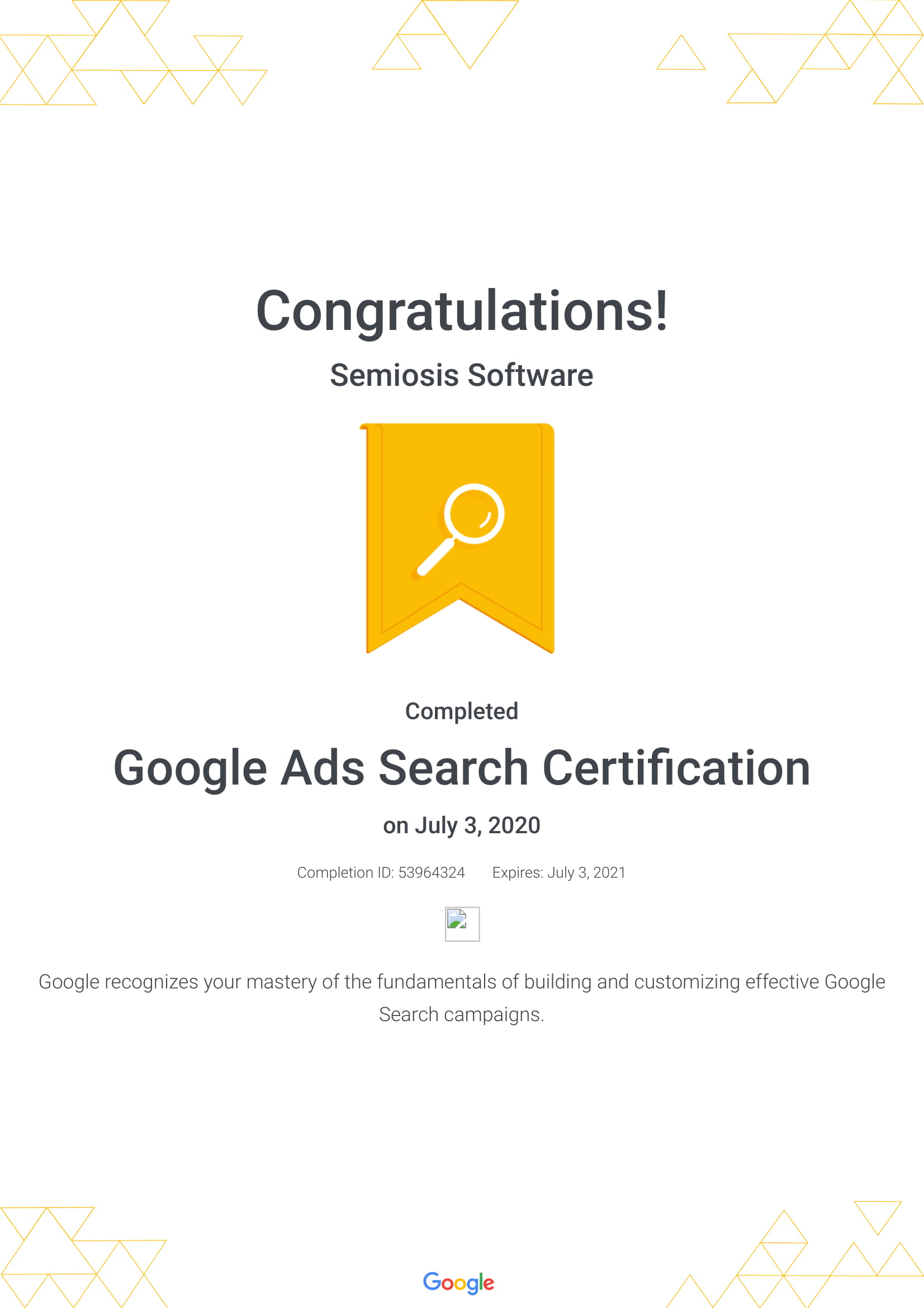 Google Ads Search Certification