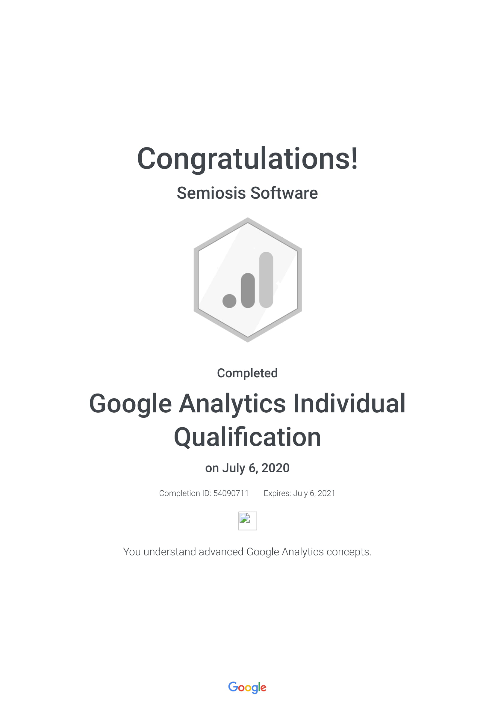 Google Analytics Individual Qualification