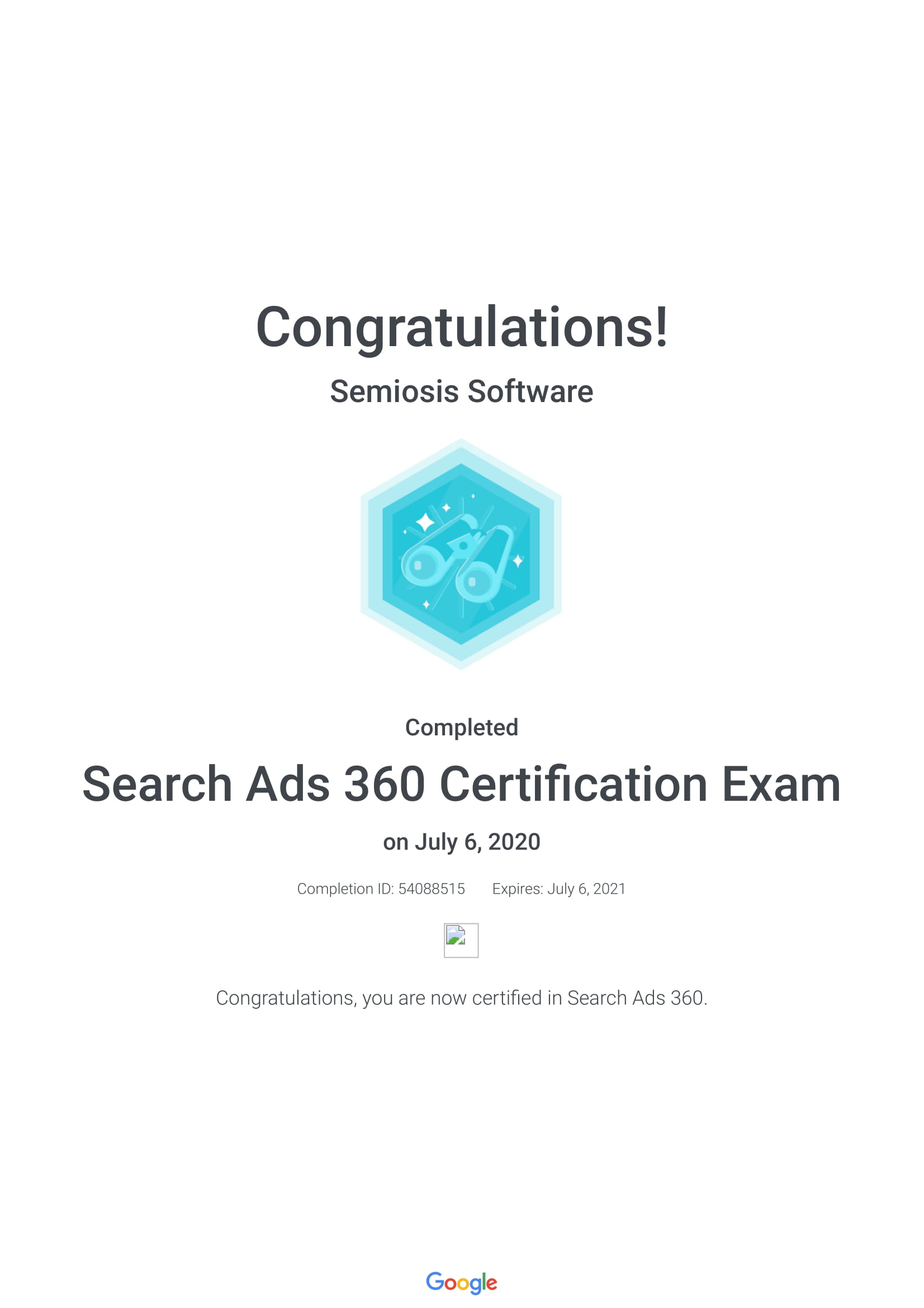 Search Ads 360 Certification Exam